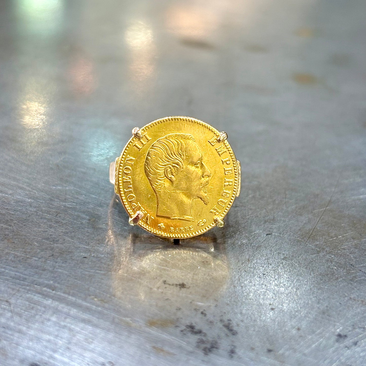 Bague Pièce - Or Jaune 750 & Pièce Or 5 Francs Napoléon