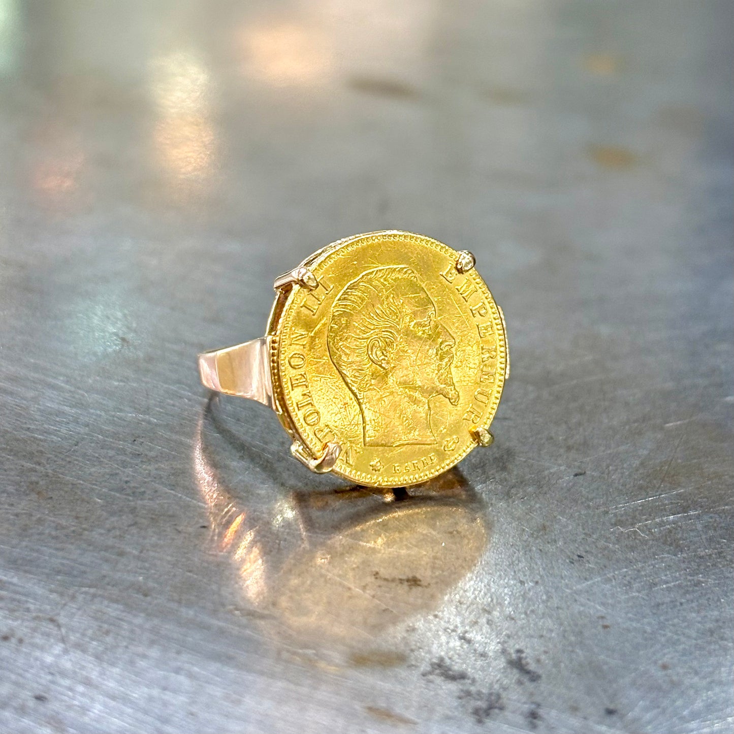 Bague Pièce - Or Jaune 750 & Pièce Or 5 Francs Napoléon