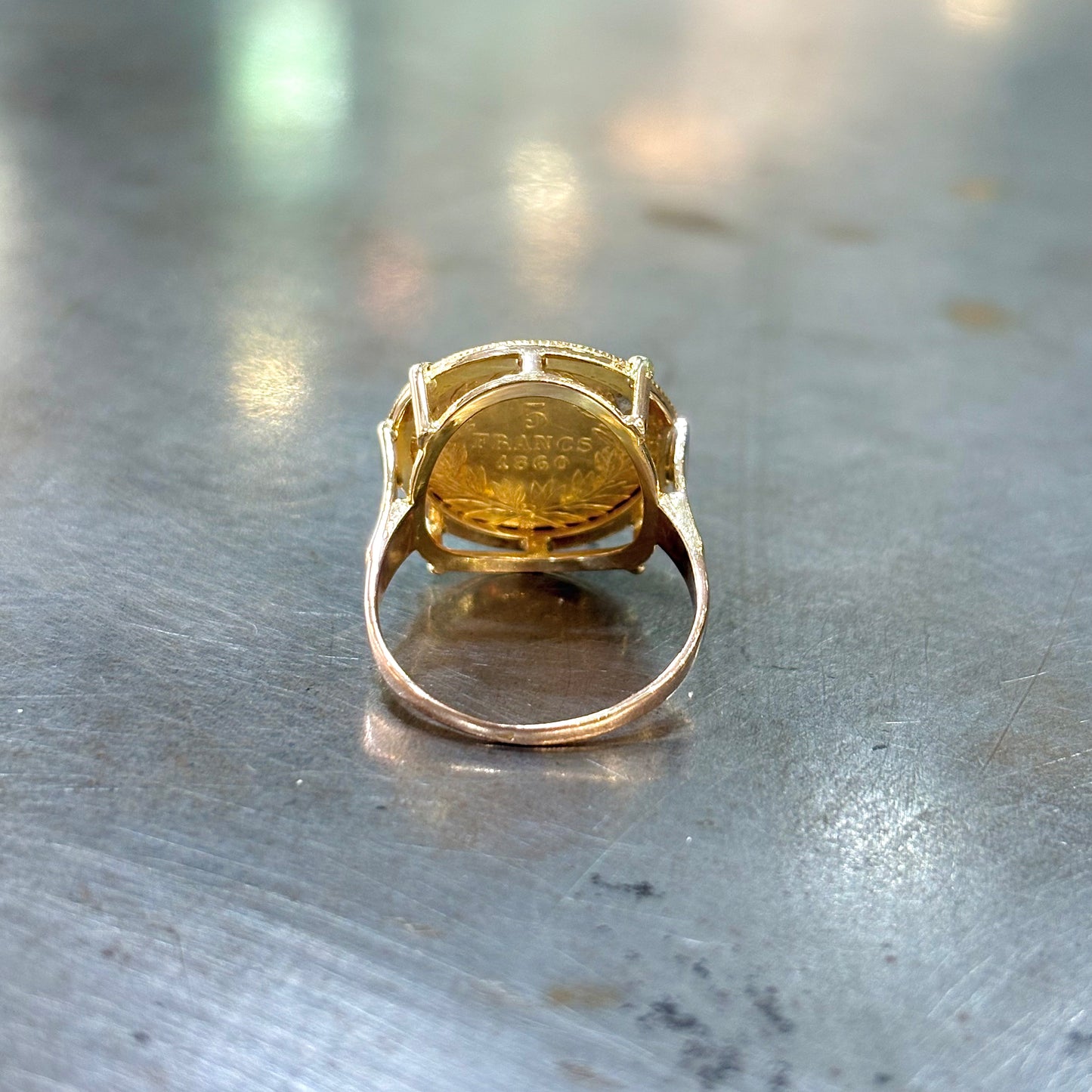 Bague Pièce - Or Jaune 750 & Pièce Or 5 Francs Napoléon