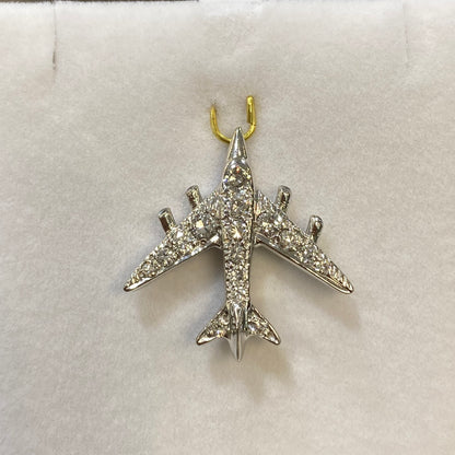 Pendentif Avion - Or Blanc 750 & Diamants Occasion