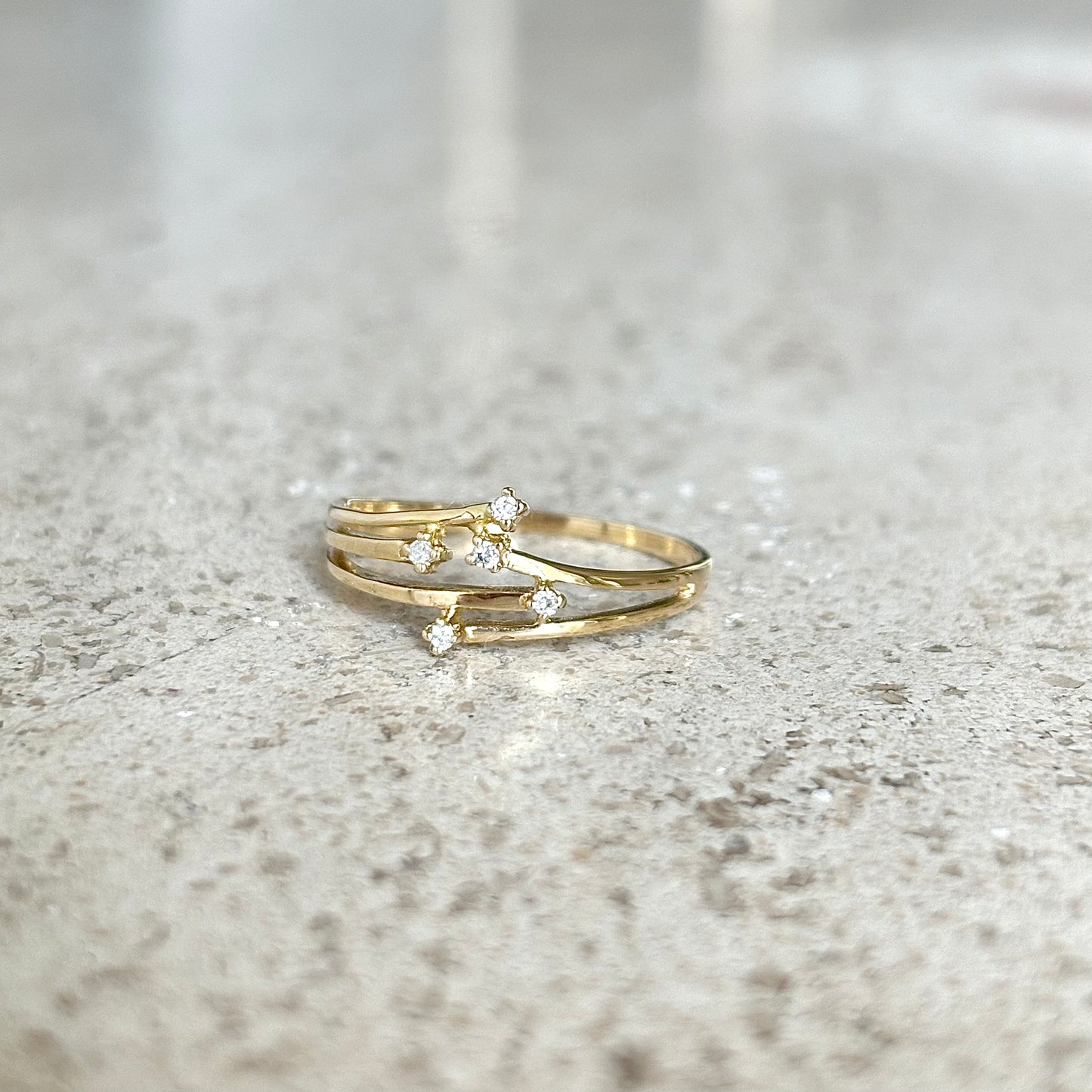 Bague Étoiles - Or Jaune 750 & Diamants