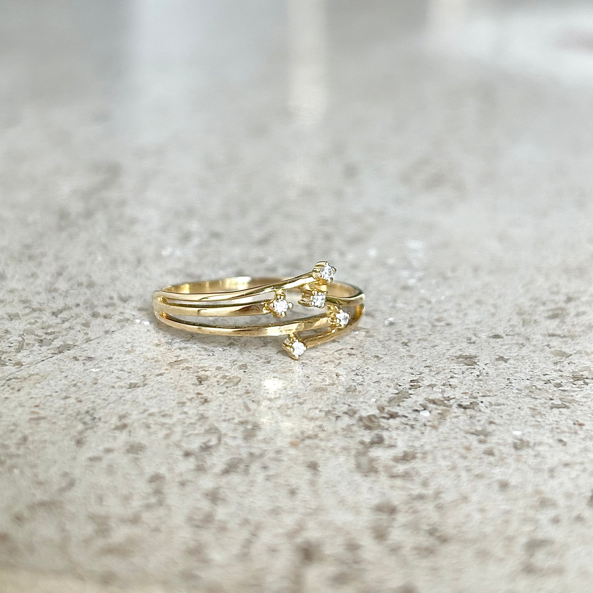 Bague Étoiles - Or Jaune 750 & Diamants