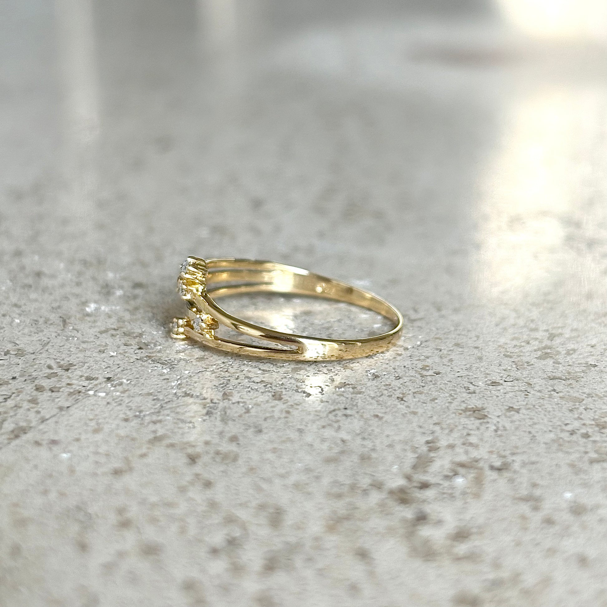 Bague Étoiles - Or Jaune 750 & Diamants