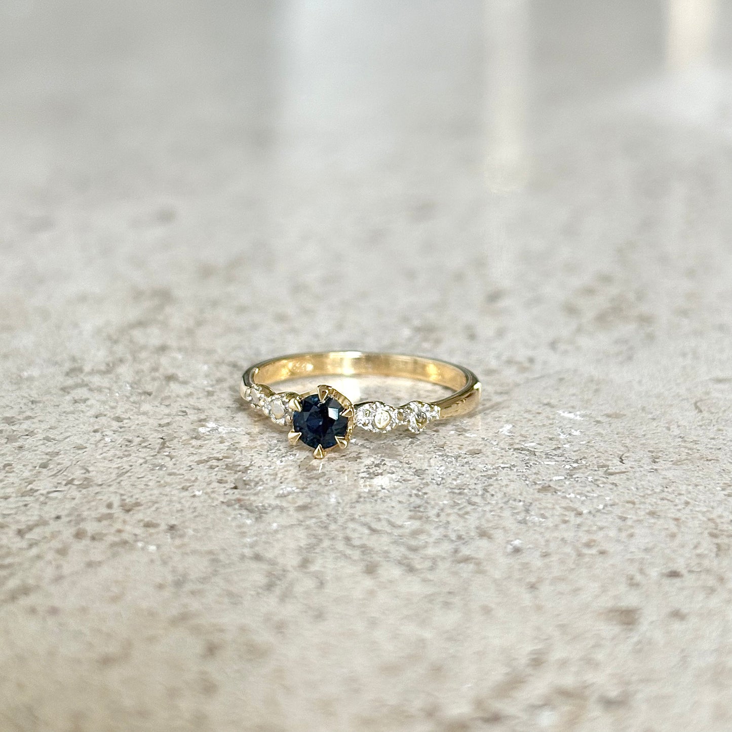 Bague Solitaire Vintage - Or Jaune 750 & Saphir