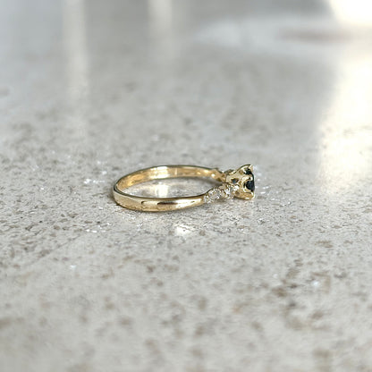 Bague Solitaire Vintage - Or Jaune 750 & Saphir