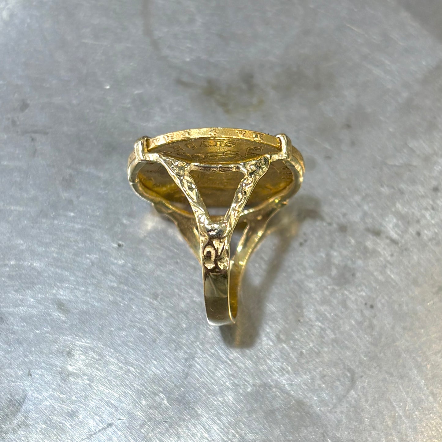 Bague Pièce - Or Jaune 750 & Pièce Or 20 Francs Napoléon