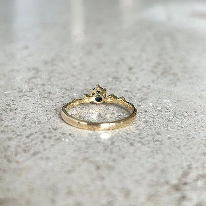 Bague Solitaire Vintage - Or Jaune 750 & Saphir