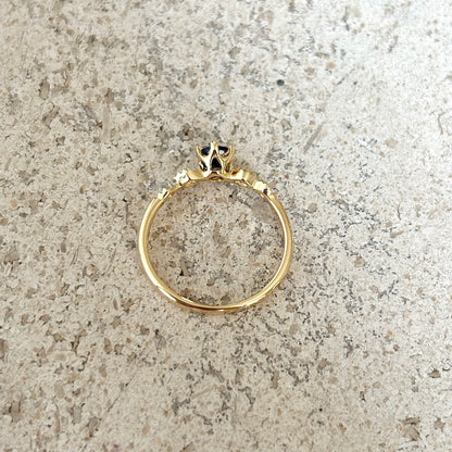 Bague Solitaire Vintage - Or Jaune 750 & Saphir