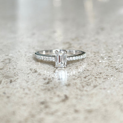 Bague Solitaire - Or Blanc 750 & Diamants