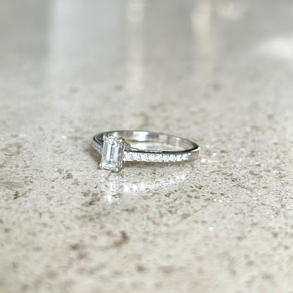 Bague Solitaire - Or Blanc 750 & Diamants