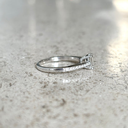 Bague Solitaire - Or Blanc 750 & Diamants