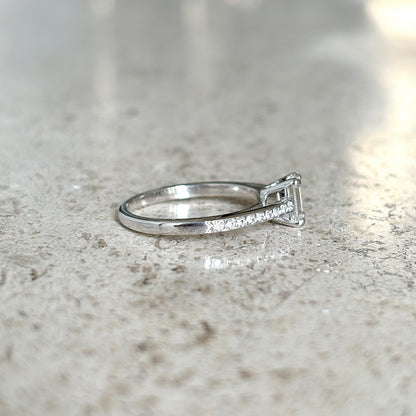 Bague Solitaire - Or Blanc 750 & Diamants