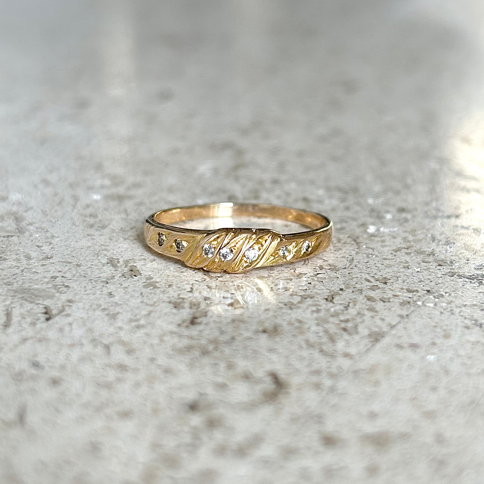 Bague Jonc - Or Jaune 750 & Diamants
