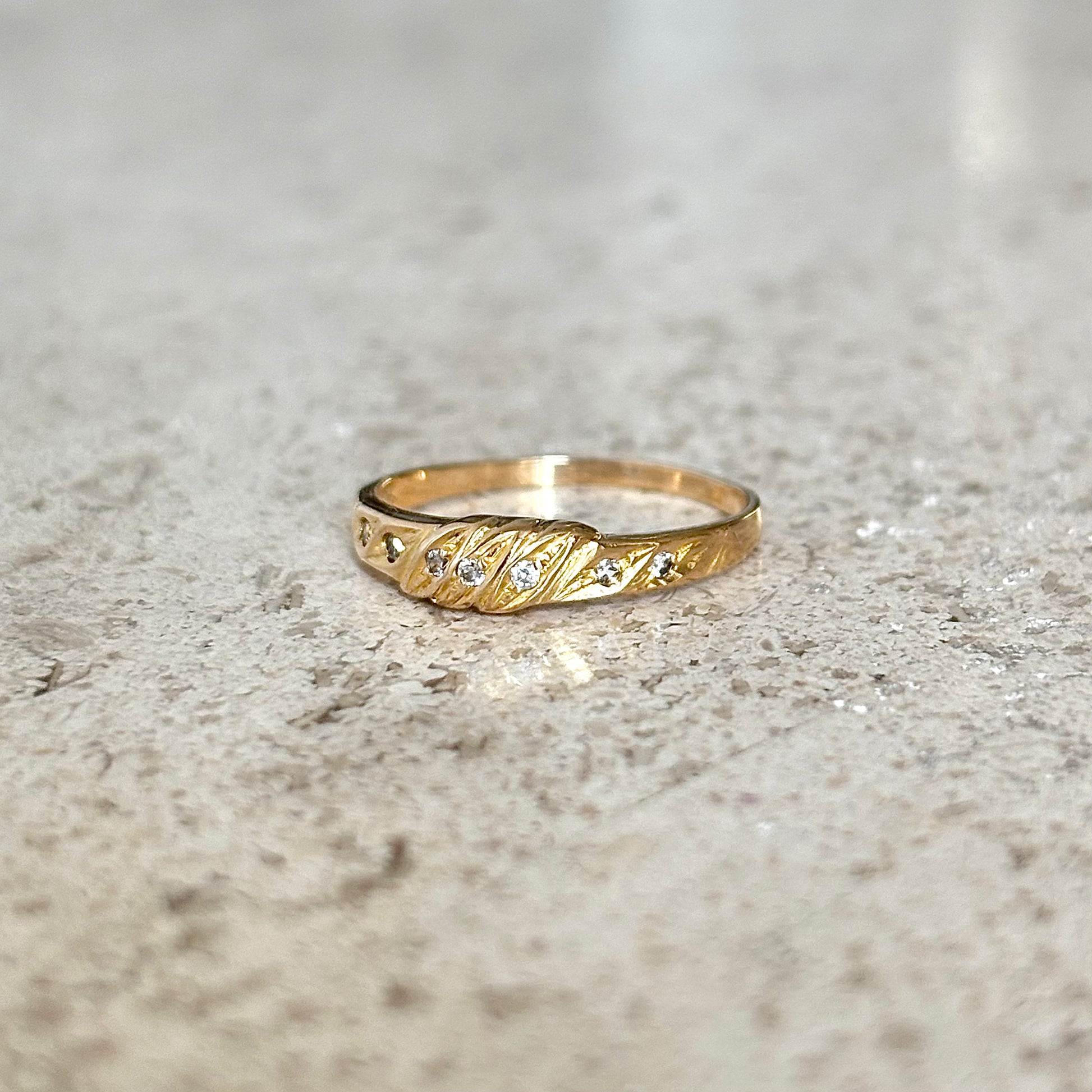 Bague Jonc - Or Jaune 750 & Diamants