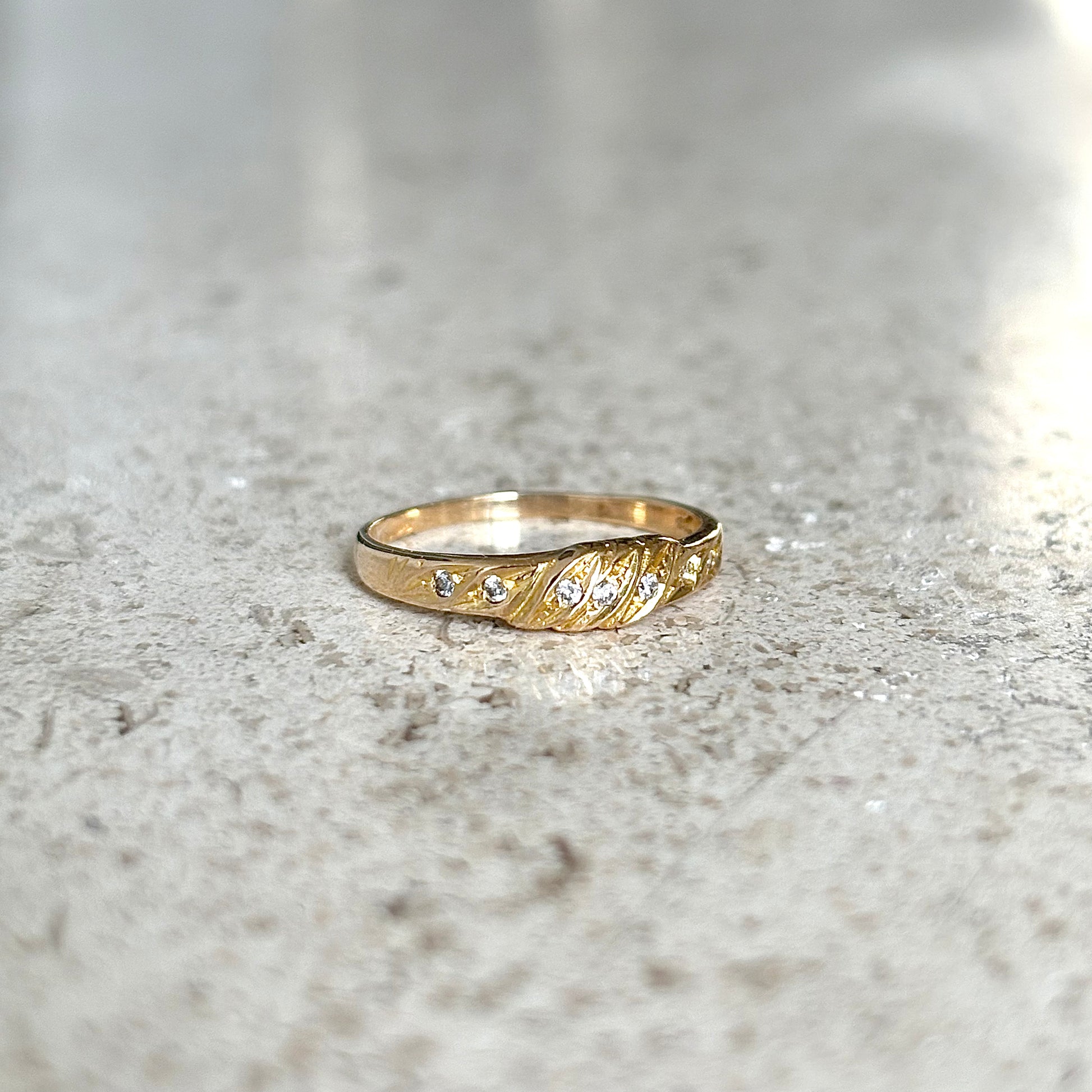 Bague Jonc - Or Jaune 750 & Diamants