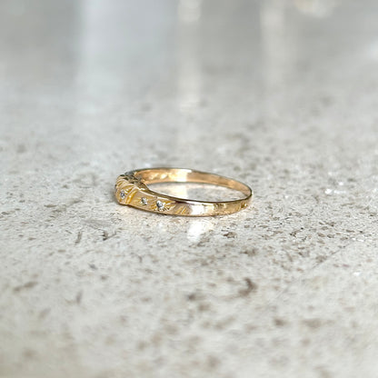 Bague Jonc - Or Jaune 750 & Diamants