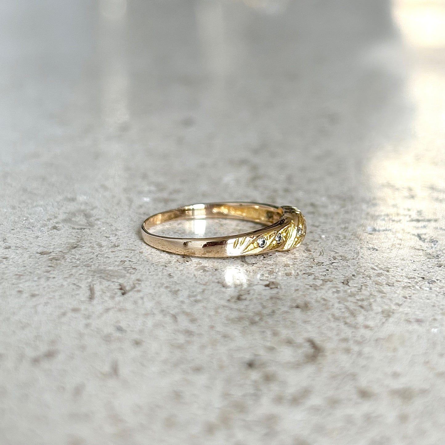 Bague Jonc - Or Jaune 750 & Diamants