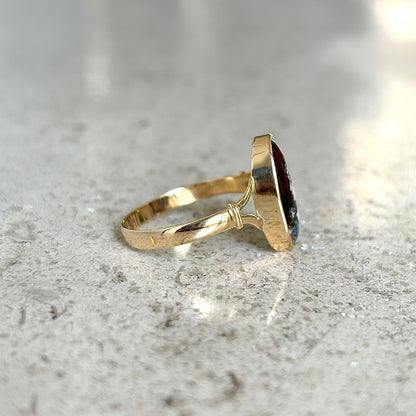 Bague Vintage Limoges - Or Jaune 750 & Émail