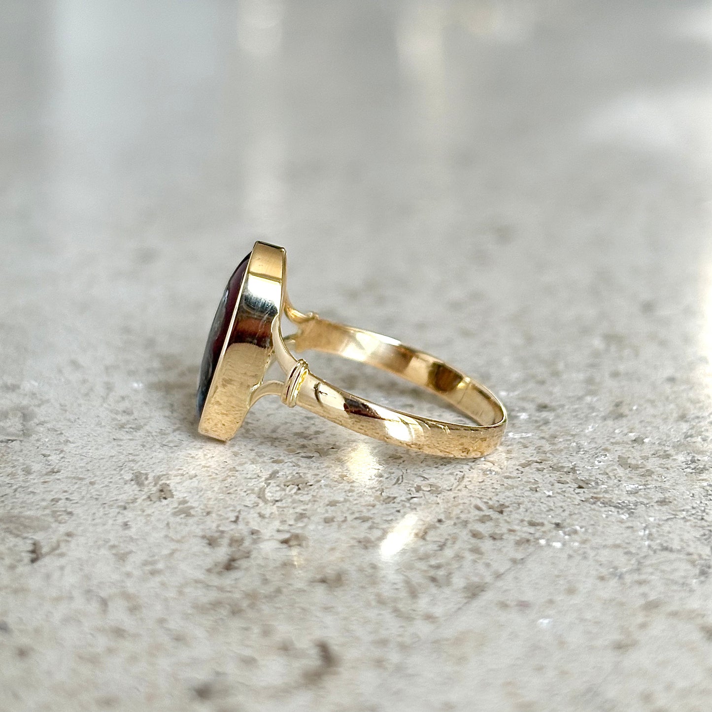 Bague Vintage Limoges - Or Jaune 750 & Émail