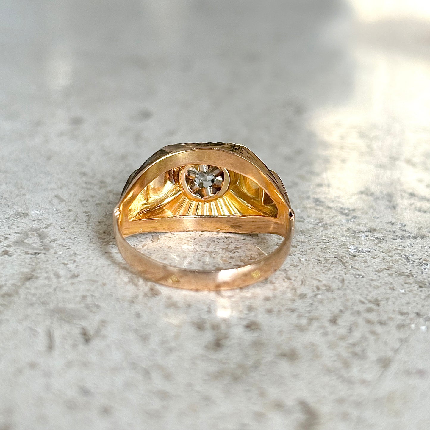 Bague Vintage Art Déco - Or Jaune 750 & Diamant