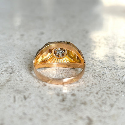 Bague Vintage Art Déco - Or Jaune 750 & Diamant