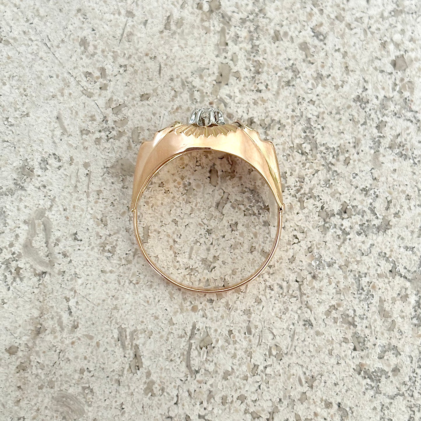 Bague Vintage Art Déco - Or Jaune 750 & Diamant