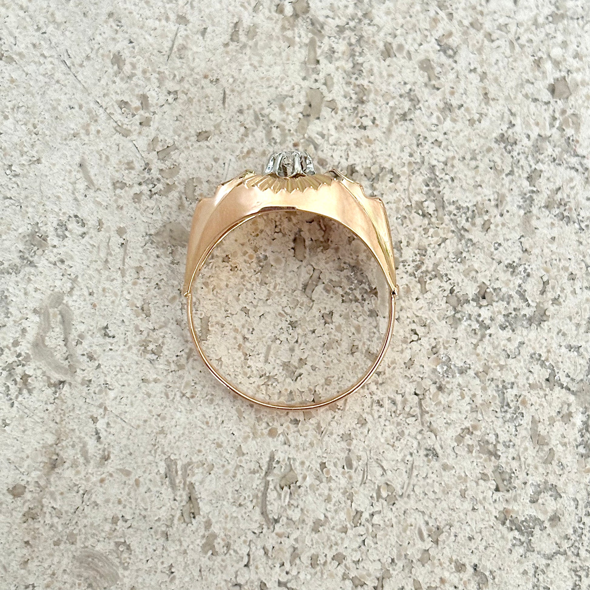 Bague Vintage Art Déco - Or Jaune 750 & Diamant