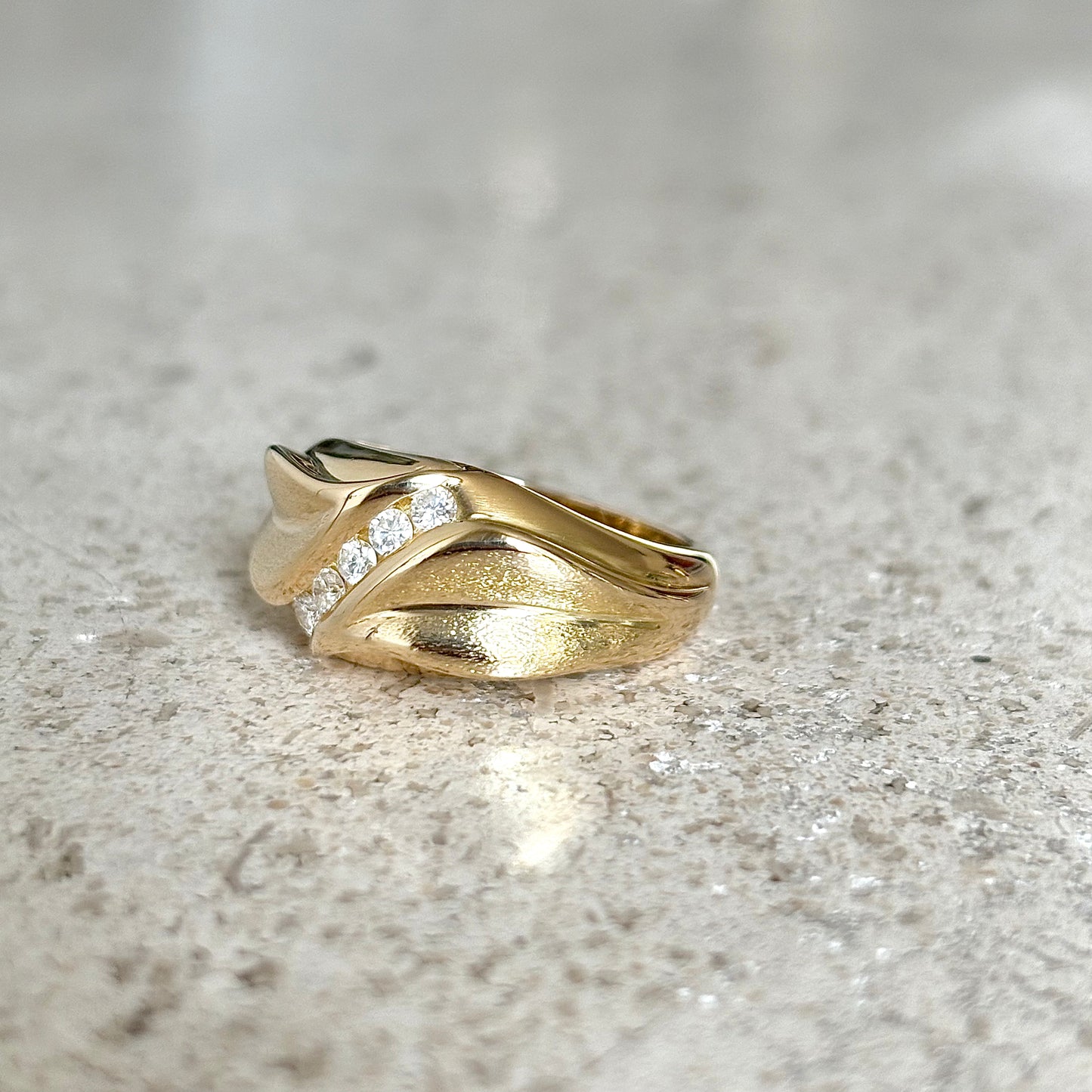 Bague Jonc - Or Jaune 750 & Diamants