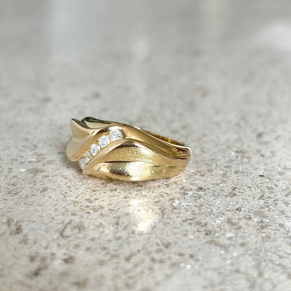 Bague Jonc - Or Jaune 750 & Diamants