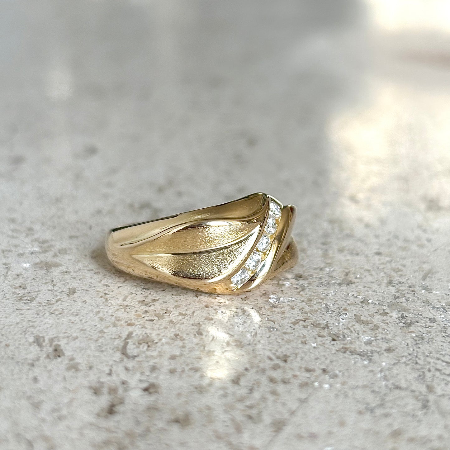 Bague Jonc - Or Jaune 750 & Diamants