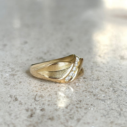 Bague Jonc - Or Jaune 750 & Diamants