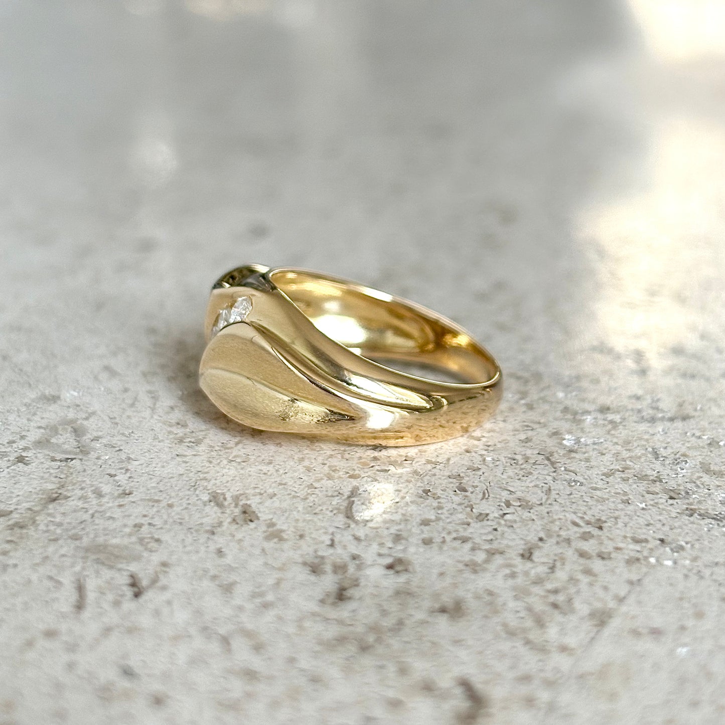 Bague Jonc - Or Jaune 750 & Diamants