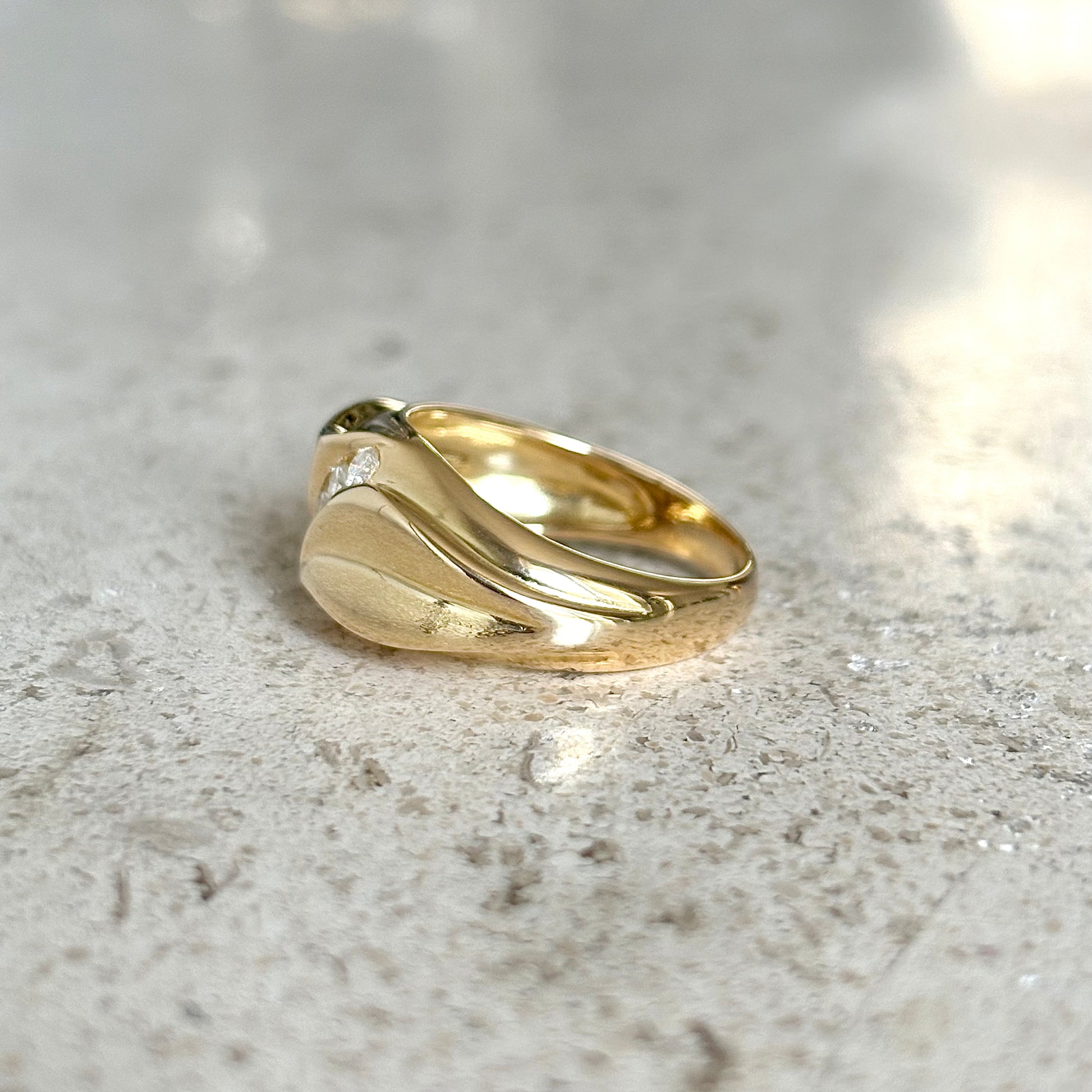 Bague Jonc - Or Jaune 750 & Diamants