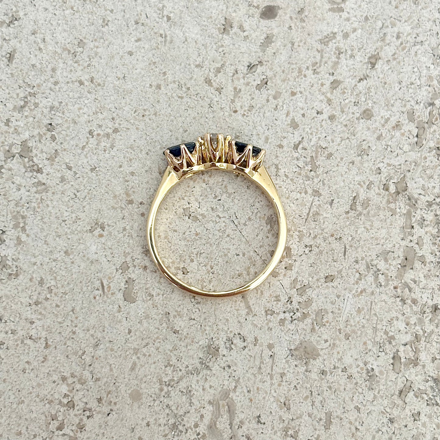 Bague Trilogie - Or Jaune 750 Saphirs & Diamant