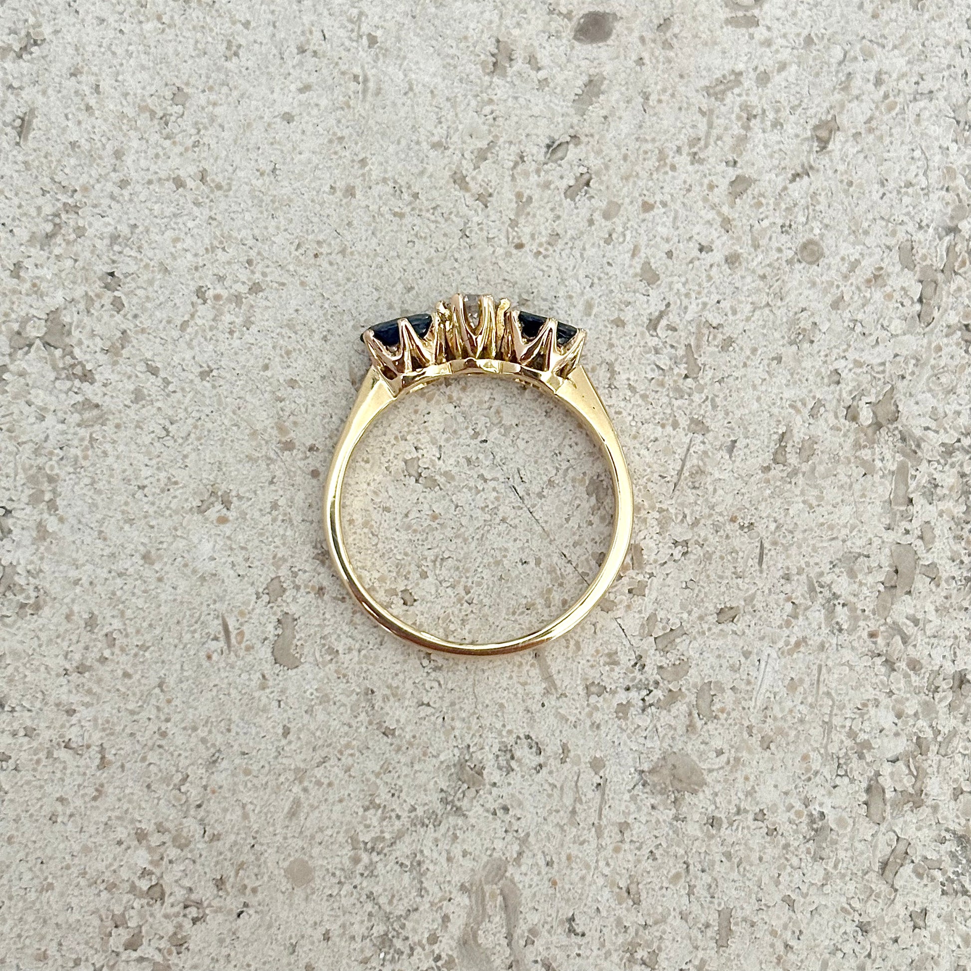 Bague Trilogie - Or Jaune 750 Saphirs & Diamant