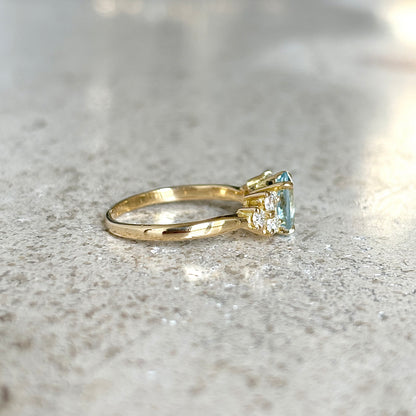 Bague Nausicaä Médium - Or Jaune 750 Aigue-Marine & Diamants