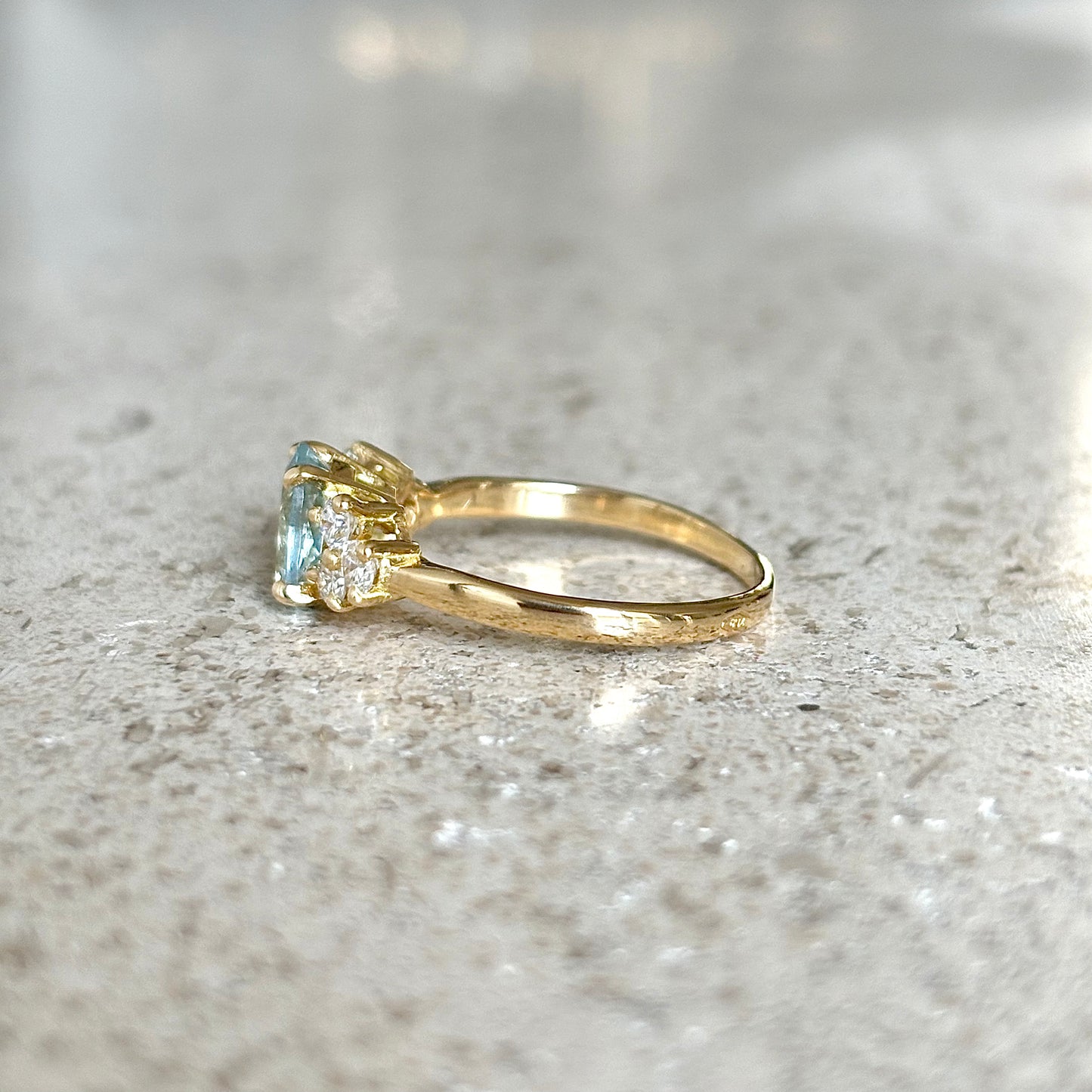 Bague Nausicaä Médium - Or Jaune 750 Aigue-Marine & Diamants