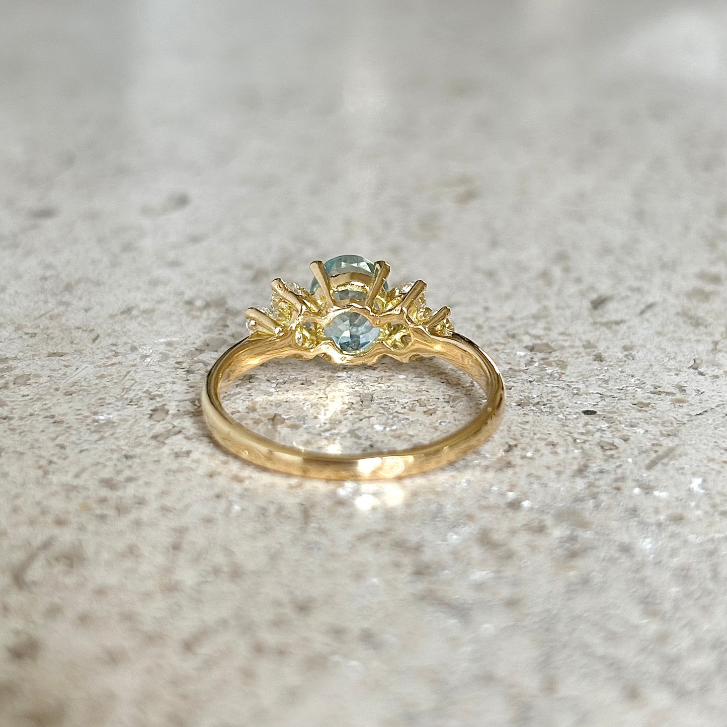 Bague Nausicaä Médium - Or Jaune 750 Aigue-Marine & Diamants