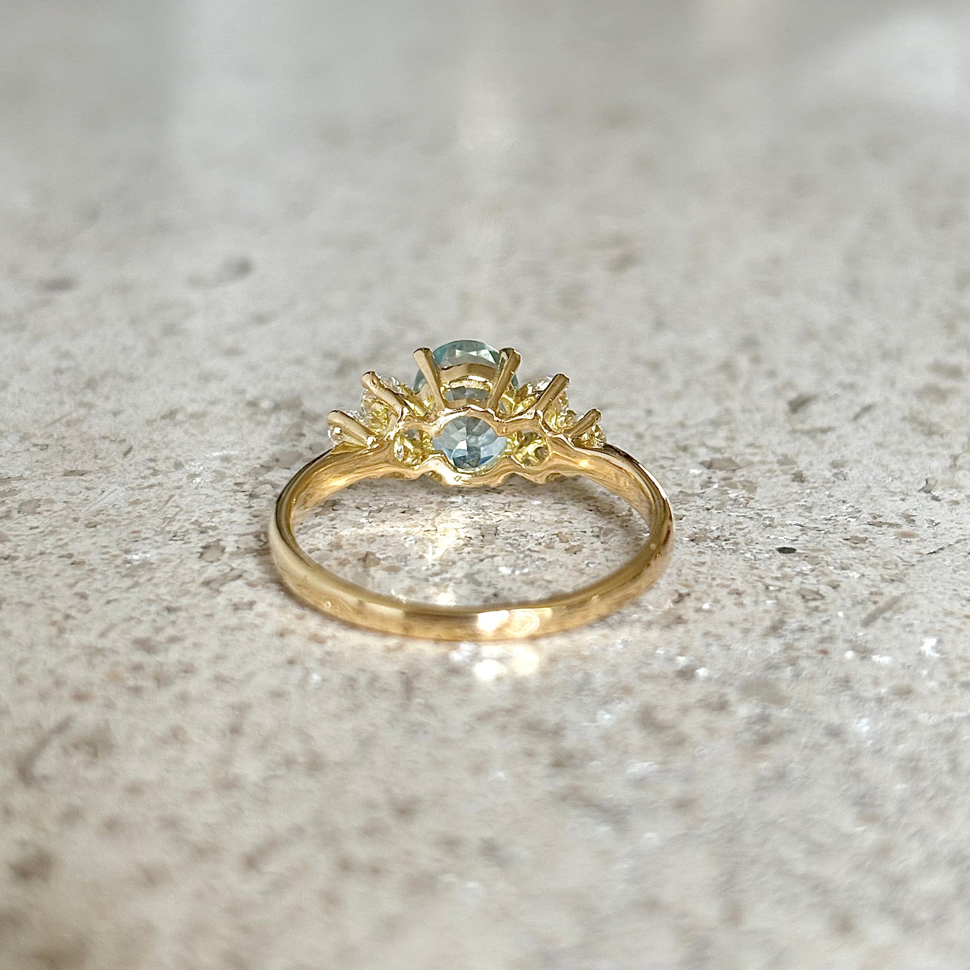 Bague Nausicaä Médium - Or Jaune 750 Aigue-Marine & Diamants