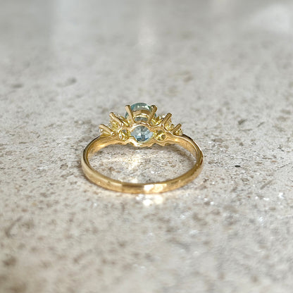 Bague Nausicaä Médium - Or Jaune 750 Aigue-Marine & Diamants