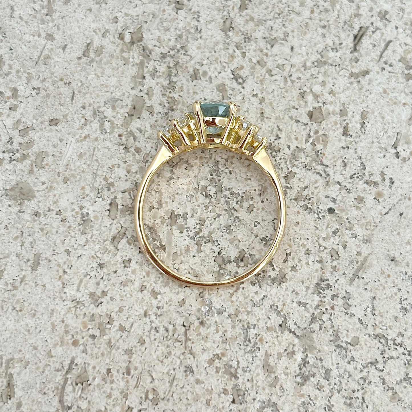 Bague Nausicaä Médium - Or Jaune 750 Aigue-Marine & Diamants