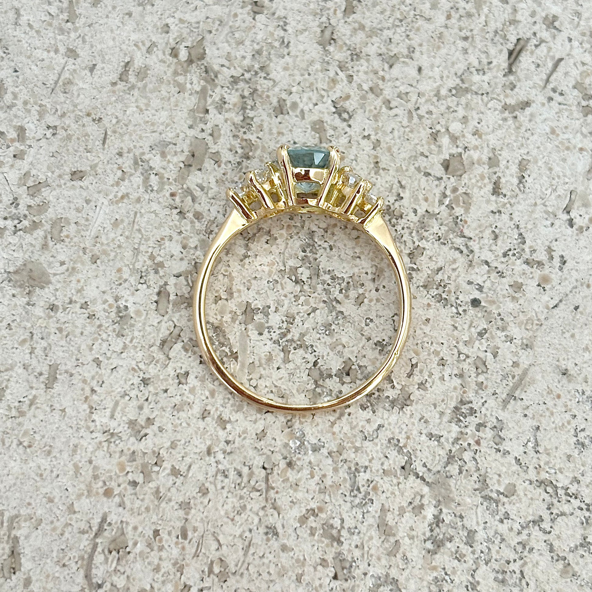 Bague Nausicaä Médium - Or Jaune 750 Aigue-Marine & Diamants