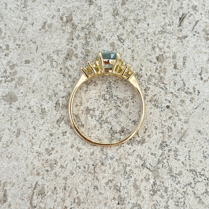 Bague Nausicaä Médium - Or Jaune 750 Aigue-Marine & Diamants
