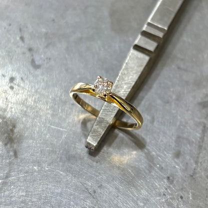 Bague Solitaire - Or Jaune 750 & Diamant