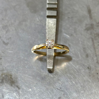Bague Solitaire - Or Jaune 750 & Diamant