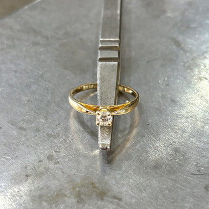 Bague Solitaire - Or Jaune 750 & Diamant