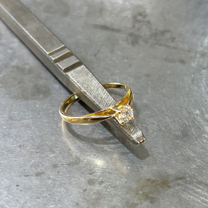 Bague Solitaire - Or Jaune 750 & Diamant