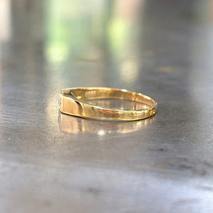 Bague Chevalière - Or Jaune 750 & Diamant