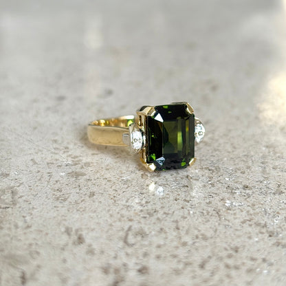 Bague Cocktail - Or Jaune 750 Péridot & Diamants