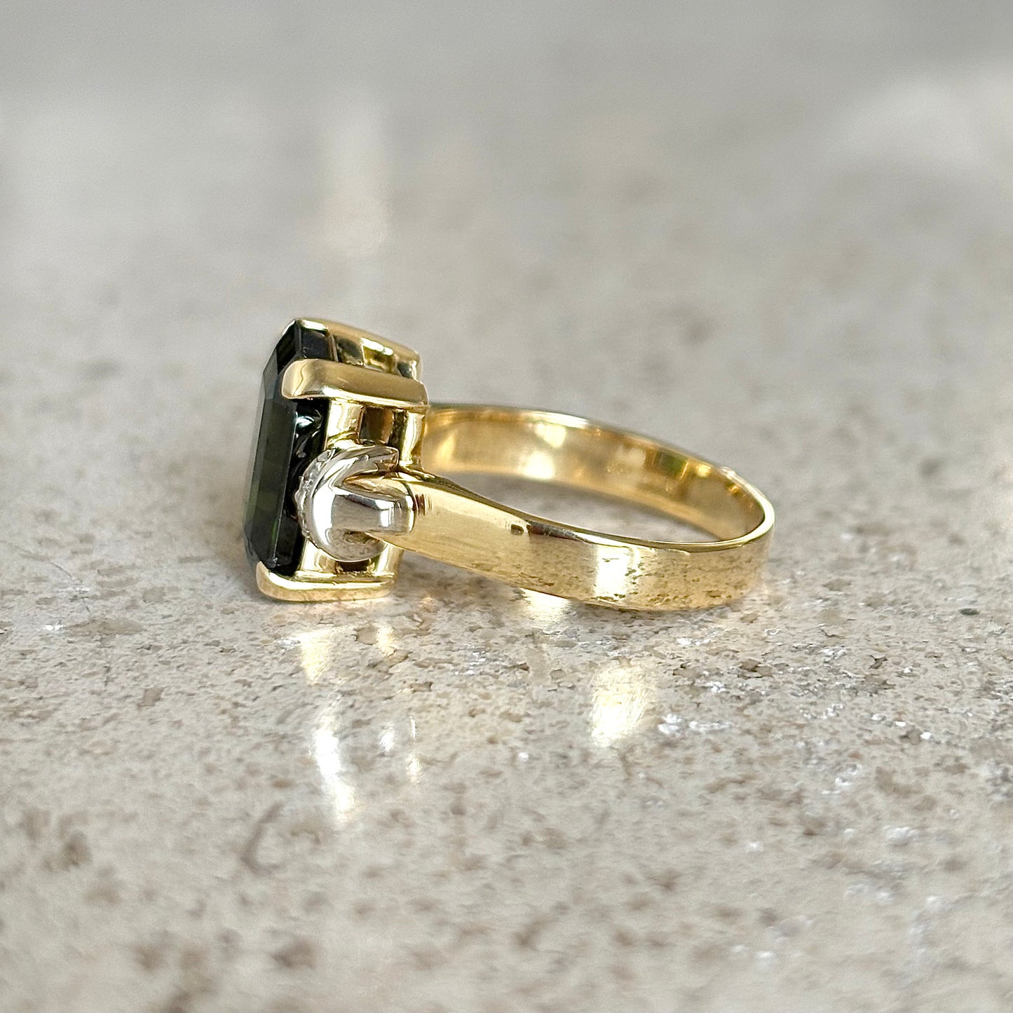 Bague Cocktail - Or Jaune 750 Péridot & Diamants